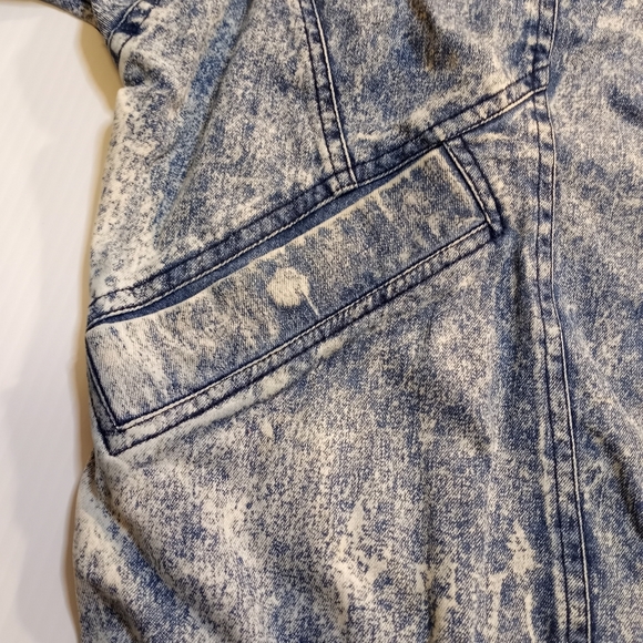 Vintage 1980's Nike Force acid wash  Denim Quarter Zip Jacket Sz Large - Picture 5 of 12